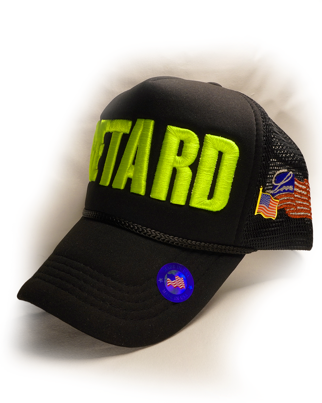 BLACK Hi Vis [RETARD] Trucker Hat