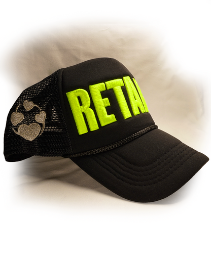 BLACK Hi Vis [RETARD] Trucker Hat