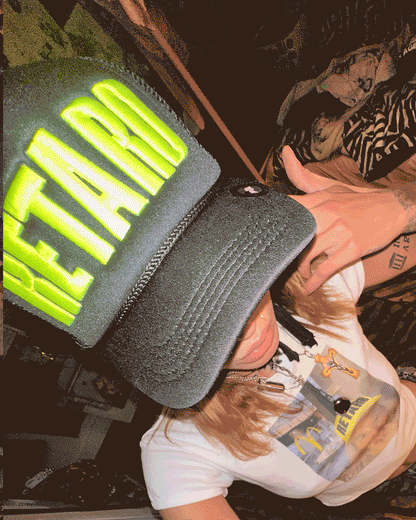 BLACK Hi Vis [RETARD] Trucker Hat