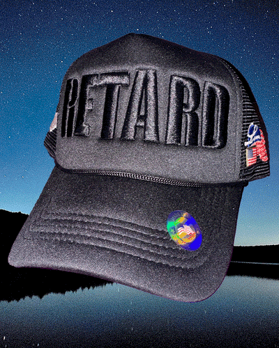 Midnight [RETARD] Trucker Hat — Based Retard Gang